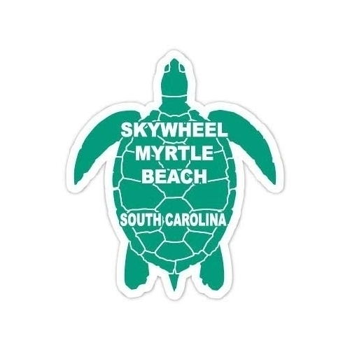 SkyWheel Myrtle Beach South Carolina 4 Inch Green Turtle Shape Decal Sticke