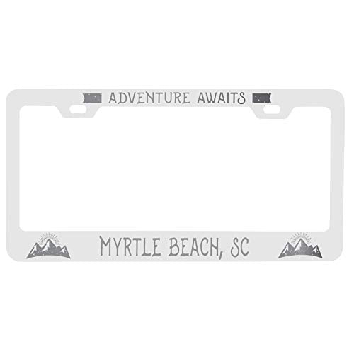 R And R Imports Myrtle Beach South Carolina Laser Engraved Metal License Plate Frame Adventures Awaits Design