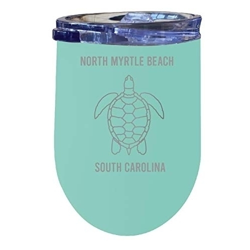 R And R Imports North Myrtle Beach South Carolina 12 Oz Seafoam Laser Etched Insulated Wine Stainless Steel