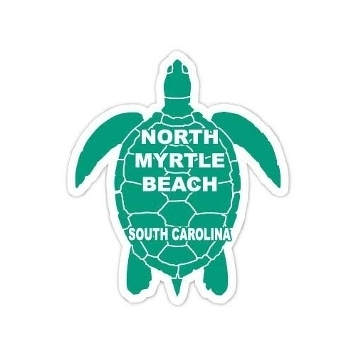 North Myrtle Beach South Carolina Souvenir 4 Inch Green Turtle Shape Decal Sticke