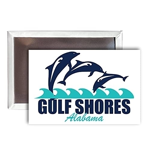 R And R Imports Gulf Shores Alabama Souvenir 2x3-Inch Fridge Magnet Dolphin Design, Multicolor