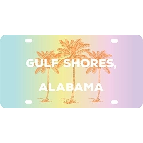 R And R Imports Gulf Shores Alabama Souvenir Mini Metal License Plate 4.75 X 2.25 Inch