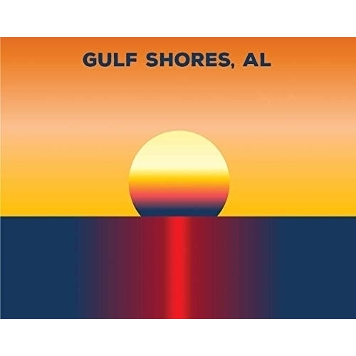 Gulf Shores Alabama Trendy Souvenir 5x6 Inch Sticker Decal Sunset Design