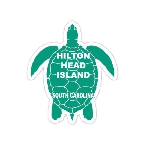 Hilton Head Island South Carolina Souvenir 4 Inch Green Turtle Shape Decal Sticke