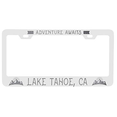 R And R Imports Lake Tahoe California Laser Engraved Metal License Plate Frame Adventures Awaits Design