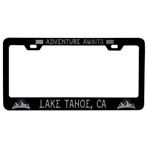 R And R Imports Lake Tahoe California Laser Etched Vanity Black Metal License Plate Frame