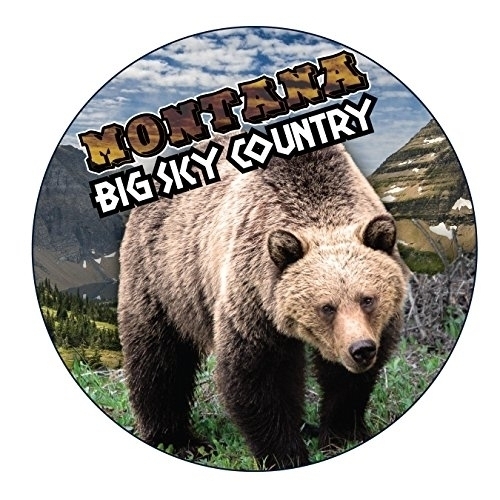 Montana Big Sky Country Bear State Souvenir 3 Round Sticker Decal