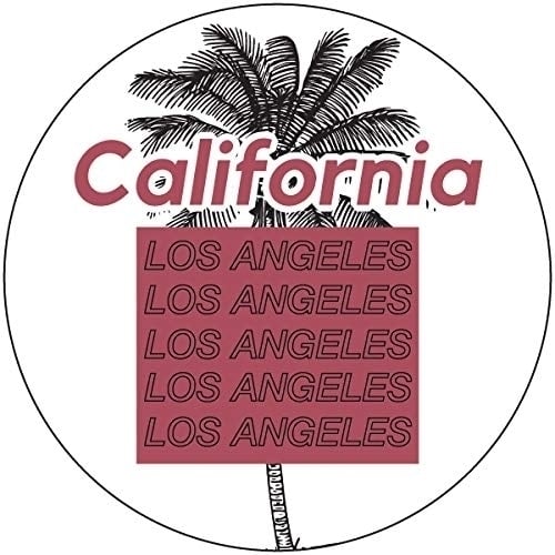 Los Angeles California West Coast Trendy Souvenir 4 Inch Round Decal Sticker