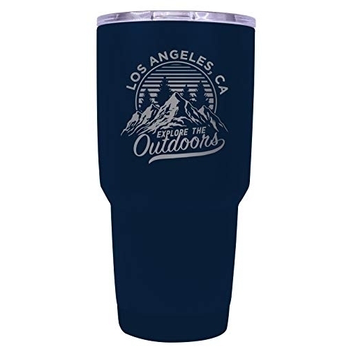 Los Angeles California Souvenir Laser Engraved 24 Oz Insulated Stainless Steel Tumbler Navy.