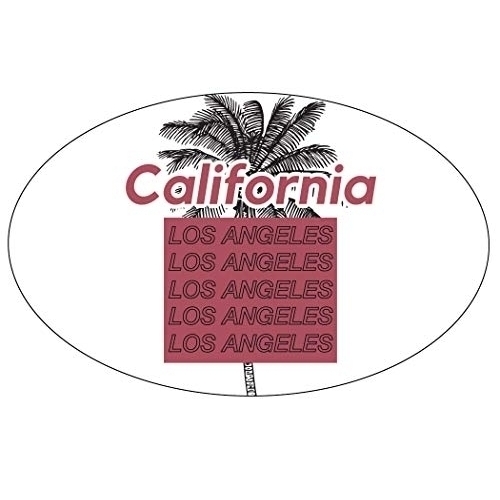 Los Angeles California West Coast Trendy Souvenir Oval Decal