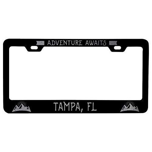 R And R Imports Tampa Florida Laser Etched Vanity Black Metal License Plate Frame