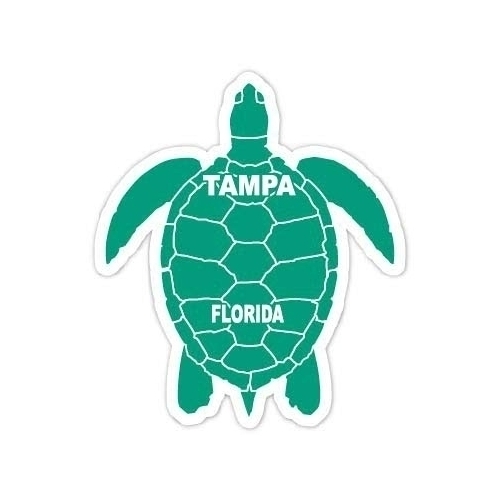 Tampa Florida 4 Inch Green Turtle Shape Decal Sticke