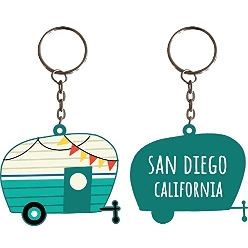 San Diego California Souvenir Camper Metal Keychain