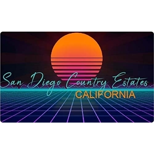 San Diego Country Estates California 4 X 2.25-Inch Fridge Magnet Retro Neon Design