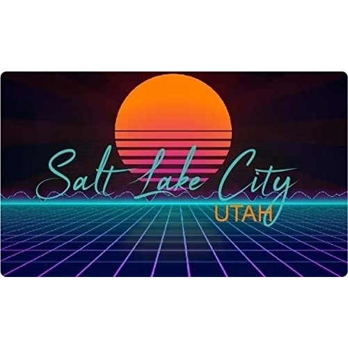 Salt Lake City Utah 4 X 2.25-Inch Fridge Magnet Retro Neon Design