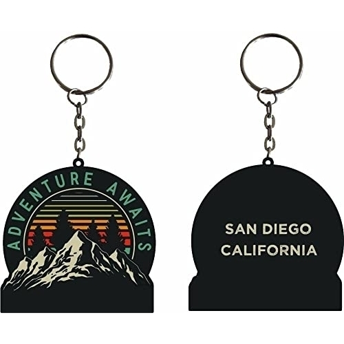 San Diego California Souvenir Adventure Awaits Metal Keychain