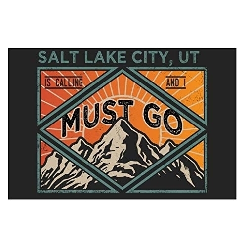 Salt Lake City Utah 9X6-Inch Souvenir Wood Sign With Frame Must Go Design