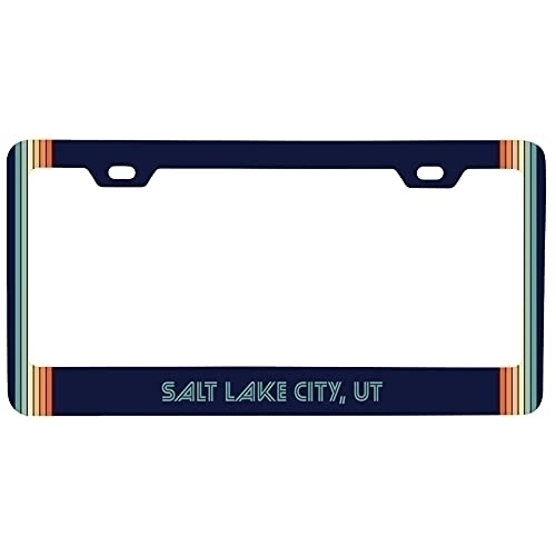 Salt Lake City Utah Car Metal License Plate Frame Retro Design