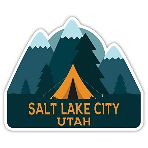 Salt Lake City Utah Souvenir 4-Inch Fridge Magnet Camping Tent Design