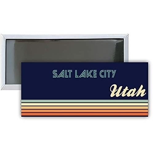 Salt Lake City Utah Souvenir 4.75x2-Inch Rectangle Fridge Magnet Retro Design