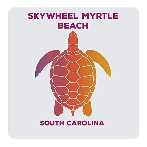 Skywheel Myrtle Beach South Carolina Souvenir Acrylic Coaster 4-Pack Turtle Design