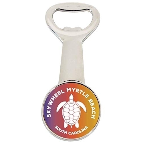 SkyWheel Myrtle Beach South Carolina Rainbow Turtle Design Souvenir Magnetic Bottle Opener