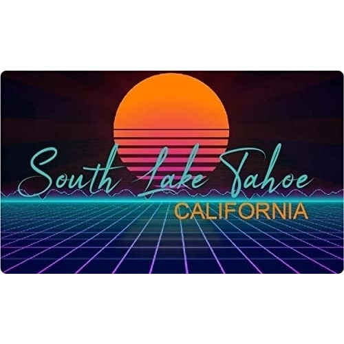 South Lake Tahoe California 4 X 2.25-Inch Fridge Magnet Retro Neon Design