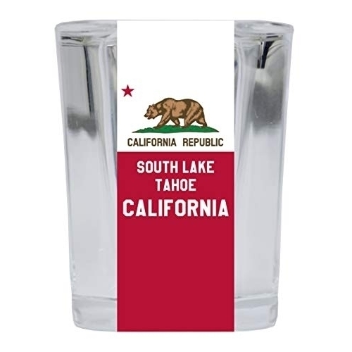 South Lake Tahoe California Souvenir 2 Ounce Square Shot Glass 4 Pack
