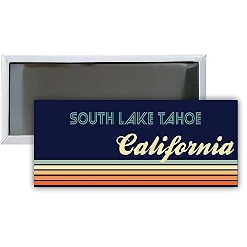 South Lake Tahoe California Souvenir 4.75x2-Inch Rectangle Fridge Magnet Retro Design