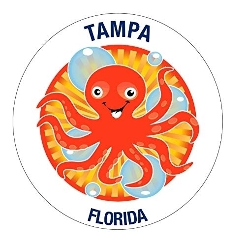 Tampa Florida Souvenir 4 Inch Vinyl Decal Sticker Octopus Design