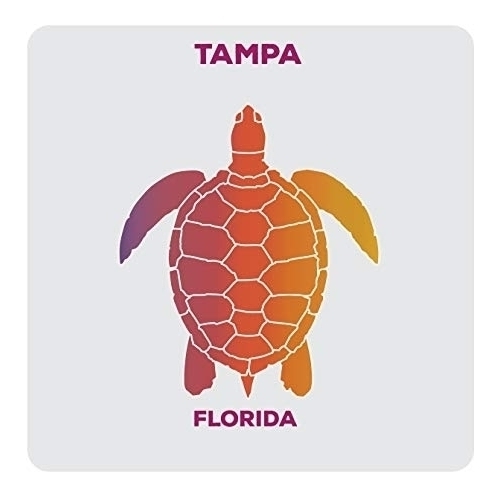 Tampa Florida Souvenir Acrylic Coaster 4-Pack Turtle Design