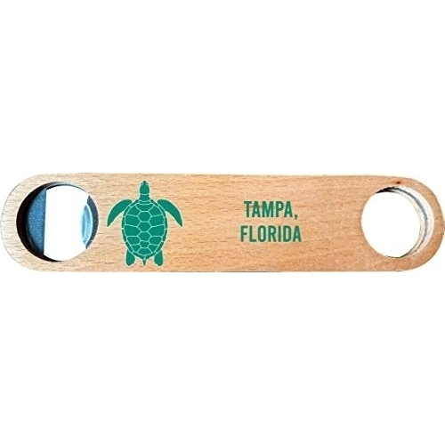 Tampa, Florida, Wooden Bottle Opener Turtle Design