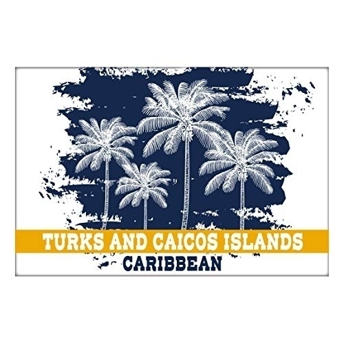 Turks And Caicos Islands Caribbean Souvenir 2x3 Inch Fridge Magnet Palm Design