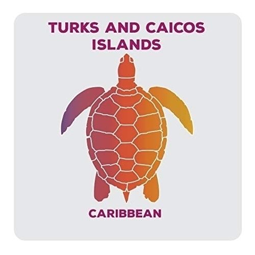 Turks And Caicos Islands Caribbean Souvenir Acrylic Coaster 4-Pack Turtle Design