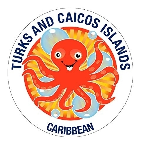 Turks And Caicos Islands Caribbean Souvenir 4 Inch Vinyl Decal Sticker Octopus Design