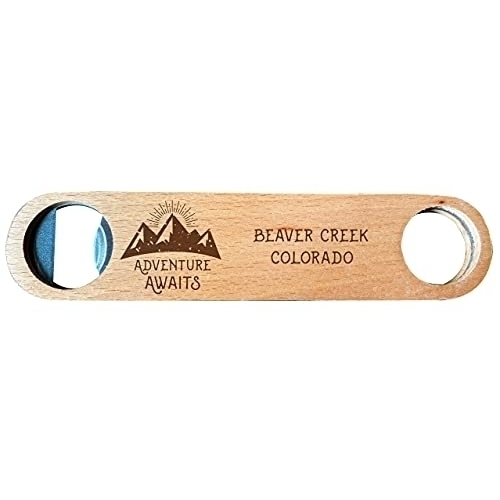 Beaver Creek Colorado Laser Engraved Wooden Bottle Opener Adventure Awaits Design