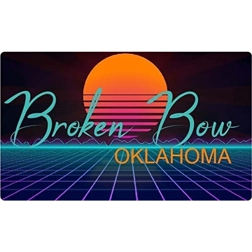 Broken Bow Oklahoma 4 X 2.25-Inch Fridge Magnet Retro Neon Design