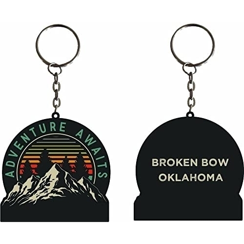 Broken Bow Oklahoma Souvenir Adventure Awaits Metal Keychain