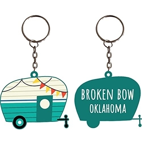 Broken Bow Oklahoma Souvenir Camper Metal Keychain