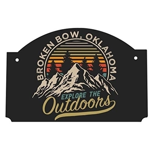 Broken Bow Oklahoma Souvenir The Great Outdoors 9x6-Inch Wood Sign With String