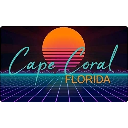 Cape Coral Florida 4 X 2.25-Inch Fridge Magnet Retro Neon Design