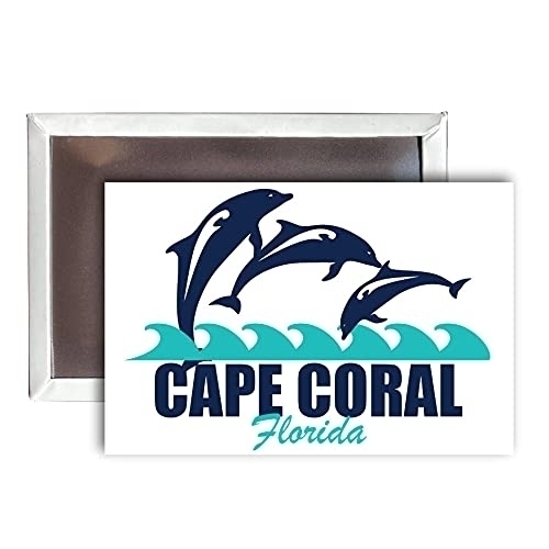 Cape Coral Florida Souvenir 2x3-Inch Fridge Magnet Dolphin Design