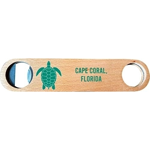 Cape Coral, Florida, Wooden Bottle Opener Turtle Design