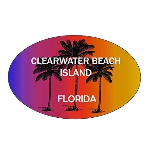 Clearwater Beach Island Florida Trendy Souvenir Oval Decal