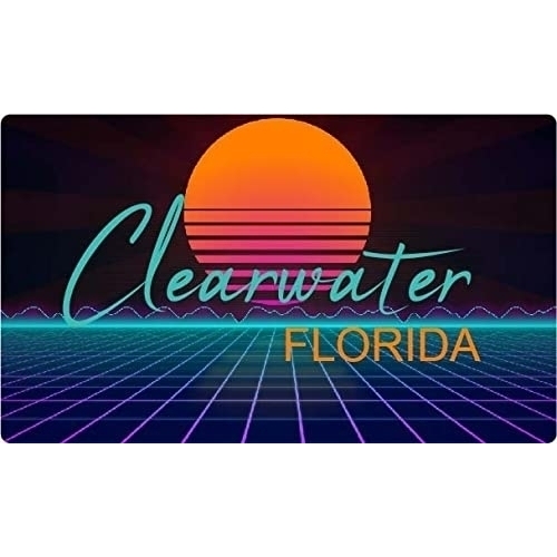 Clearwater Florida 4 X 2.25-Inch Fridge Magnet Retro Neon Design