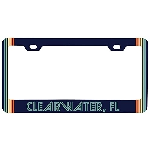 Clearwater Florida Car Metal License Plate Frame Retro Design