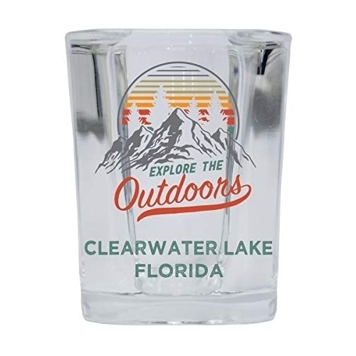 Clearwater Lake Florida Explore The Outdoors Souvenir 2 Ounce Square Base Liquor Shot Glass