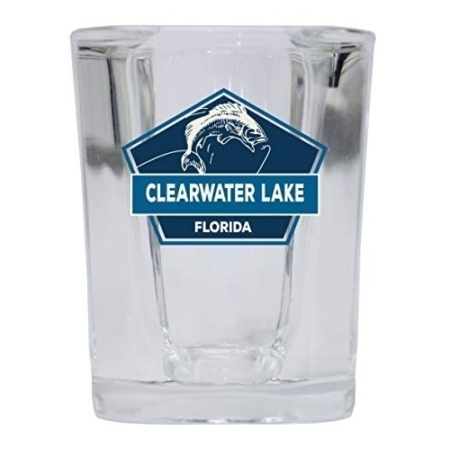 Clearwater Lake Florida Souvenir 2 Ounce Square Base Liquor Shot Glass