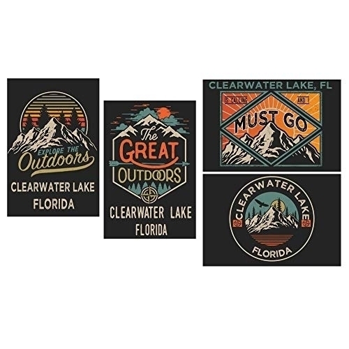 Clearwater Lake Florida Souvenir 2x3 Inch Fridge Magnet The Great Outdoors Design 4-Pack