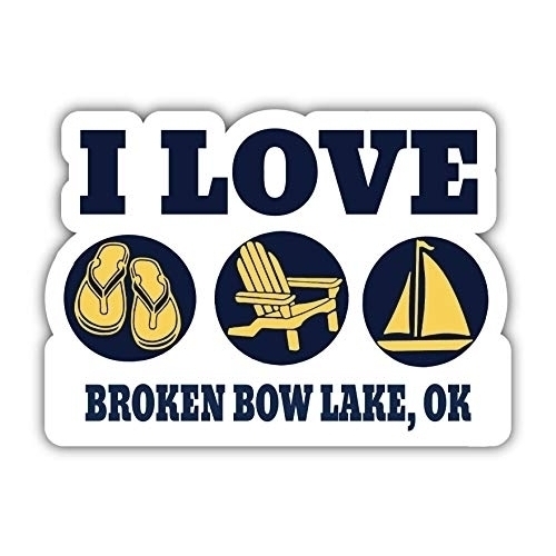 I Love Broken Bow Lake Oklahoma Souvenir 4 Inch Vinyl Decal Sticker
